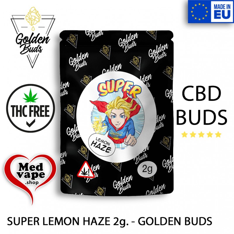 CBD FLOWER SUPER LEMON HAZE GREENHOUSE 2g - GOLDEN BUDS WEED MEDVAPE