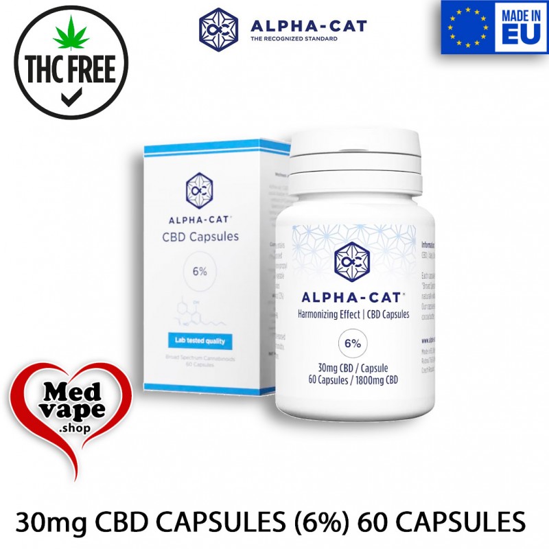 30mg CBD CAPSULES (2%) 60pc - ALPHA-CAT MEDVAPE