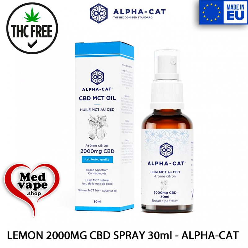 LEMON 2000MG CBD OIL 30ML SPRAY - ALPHA-CAT MEDVAPE