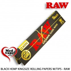 BLACK KINGSIZE SLIM ROLLING PAPERS - RAW WEED THC LEGAL MARIJUANA
