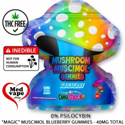 MUSCIMOL BLUEBERRY GUMMIES (4 PCS) 40MG TOTAL MUSHROOM GUMMIES MAGIC MUSHROOM